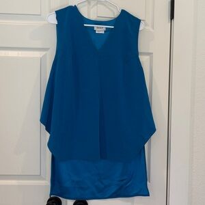 DKNY Vibrant Blue V-Neck Blouse